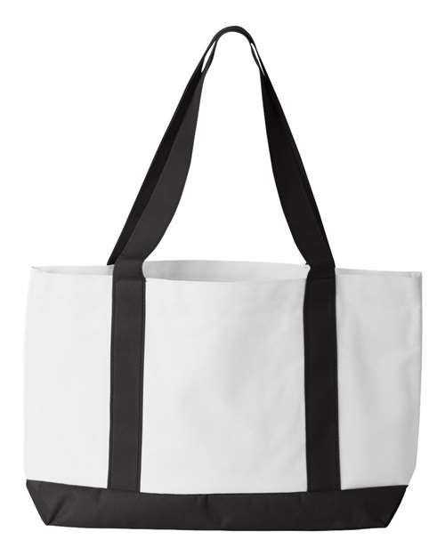 Liberty Bags 7002 P&O Cruiser Tote - White/ Black - back