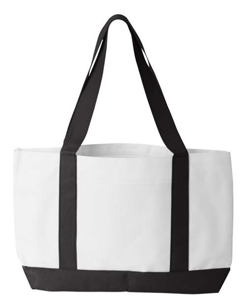 Liberty Bags 7002 P&O Cruiser Tote - White/ Black - front