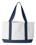 Liberty Bags 7002 P&O Cruiser Tote - White/ Navy - back