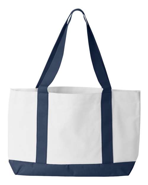 Liberty Bags 7002 P&O Cruiser Tote - White/ Navy - back