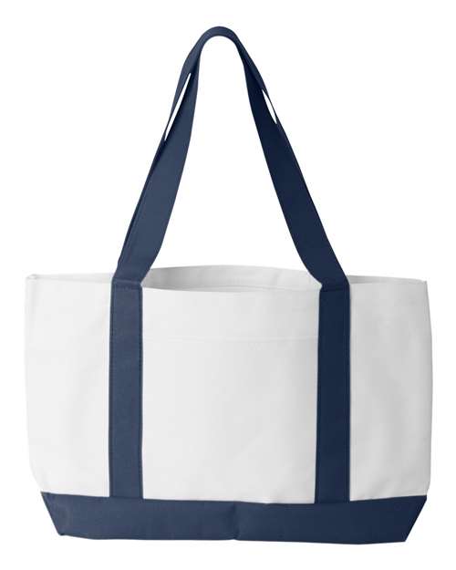 Liberty Bags 7002 P&O Cruiser Tote - White/ Navy - front