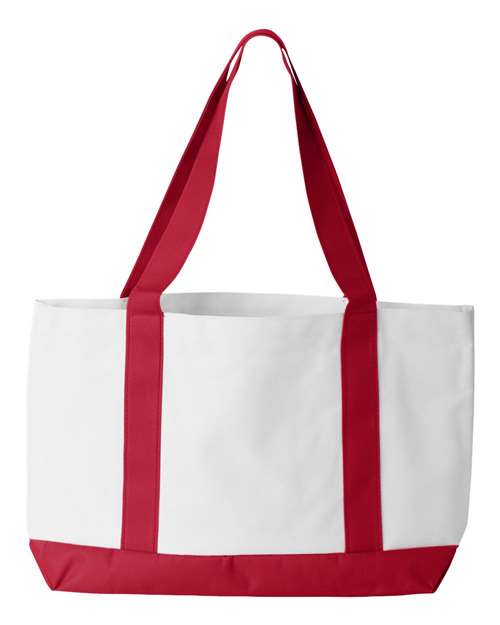Liberty Bags 7002 P&O Cruiser Tote - White/ Red - back