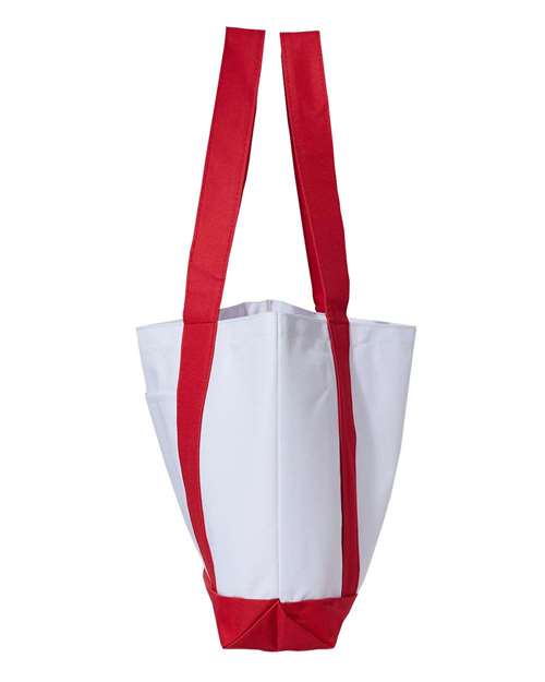 Liberty Bags 7002 P&O Cruiser Tote - White/ Red - side