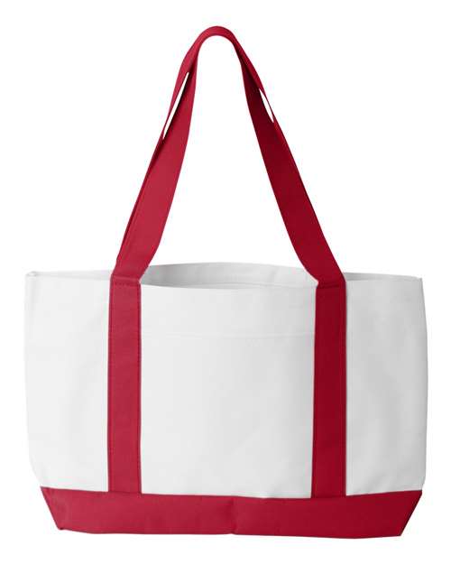 Liberty Bags 7002 P&O Cruiser Tote - White/ Red - front