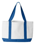 Liberty Bags 7002 P&O Cruiser Tote - White/ Royal - back