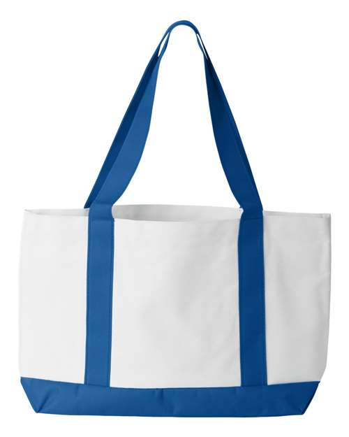 Liberty Bags 7002 P&O Cruiser Tote - White/ Royal - back