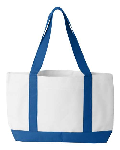 Liberty Bags 7002 P&O Cruiser Tote - White/ Royal - front
