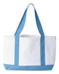 Liberty Bags 7002 P&O Cruiser Tote - White/ Light Blue - back