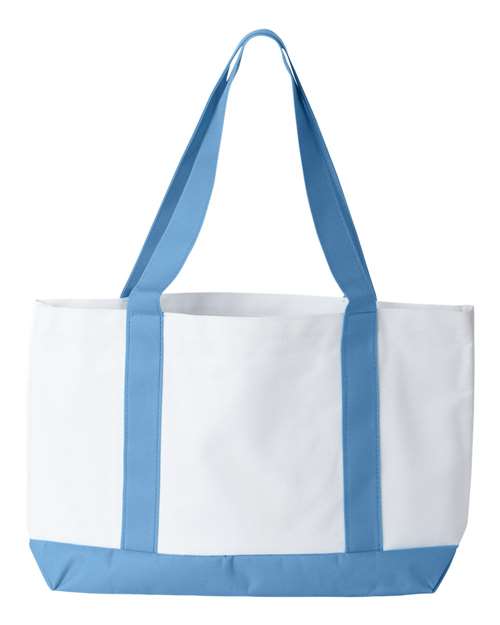 Liberty Bags 7002 P&O Cruiser Tote - White/ Light Blue - back