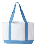 Liberty Bags 7002 P&O Cruiser Tote - White/ Light Blue - front