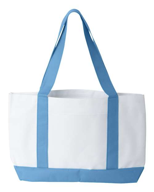 Liberty Bags 7002 P&O Cruiser Tote - White/ Light Blue - front