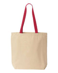 Liberty Bags 8868 Natural Tote with Contrast-Color Handles - Natural/ Red - back