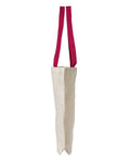 Liberty Bags 8868 Natural Tote with Contrast-Color Handles - Natural/ Red - side