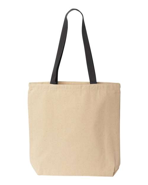 Liberty Bags 8868 Natural Tote with Contrast-Color Handles - Natural/ Black - front