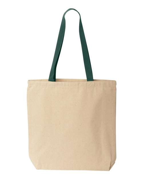 Liberty Bags 8868 Natural Tote with Contrast-Color Handles - Natural/ Forest - back
