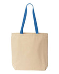 Liberty Bags 8868 Natural Tote with Contrast-Color Handles - Natural/ Royal - back
