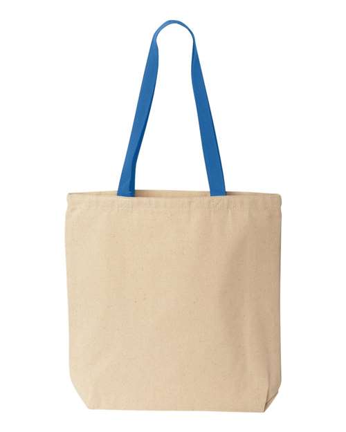 Liberty Bags 8868 Natural Tote with Contrast-Color Handles - Natural/ Royal - back