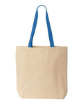 Liberty Bags 8868 Natural Tote with Contrast-Color Handles - Natural/ Royal - front