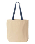 Liberty Bags 8868 Natural Tote with Contrast-Color Handles - Natural/ Navy - back