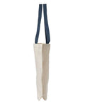 Liberty Bags 8868 Natural Tote with Contrast-Color Handles - Natural/ Navy - side
