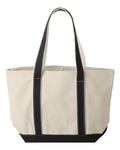 Liberty Bags 8871 Windward Large Cotton Canvas Classic Resort Tote - Natural/ Black - back