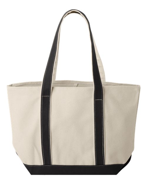 Liberty Bags 8871 Windward Large Cotton Canvas Classic Resort Tote - Natural/ Black - back