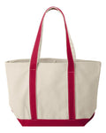 Liberty Bags 8871 Windward Large Cotton Canvas Classic Resort Tote - Natural/ Red - back