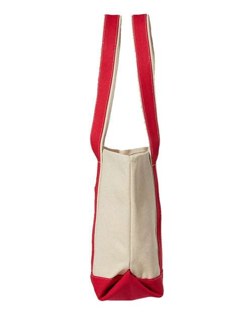 Liberty Bags 8871 Windward Large Cotton Canvas Classic Resort Tote - Natural/ Red - side
