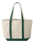 Liberty Bags 8871 Windward Large Cotton Canvas Classic Resort Tote - Natural/ Forest - back
