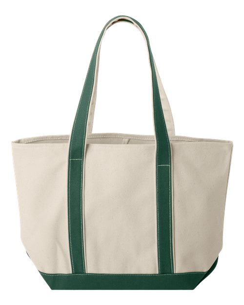 Liberty Bags 8871 Windward Large Cotton Canvas Classic Resort Tote - Natural/ Forest - back