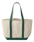 Liberty Bags 8871 Windward Large Cotton Canvas Classic Resort Tote - Natural/ Forest - front
