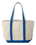 Liberty Bags 8871 Windward Large Cotton Canvas Classic Resort Tote - Natural/ Royal - back
