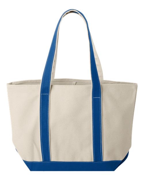 Liberty Bags 8871 Windward Large Cotton Canvas Classic Resort Tote - Natural/ Royal - back