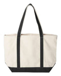 Liberty Bags 8872 Carmel Classic XL Cotton Canvas Resort Tote - Natural/ Black - back