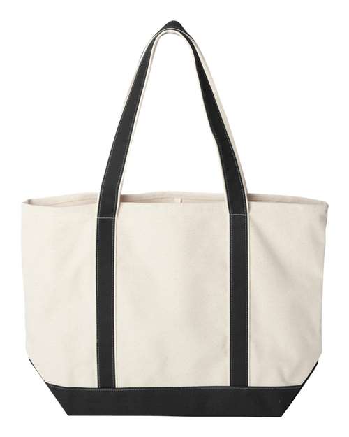 Liberty Bags 8872 Carmel Classic XL Cotton Canvas Resort Tote - Natural/ Black - back