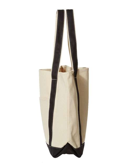 Liberty Bags 8872 Carmel Classic XL Cotton Canvas Resort Tote - Natural/ Black - side