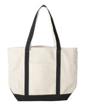 Liberty Bags 8872 Carmel Classic XL Cotton Canvas Resort Tote - Natural/ Black - front