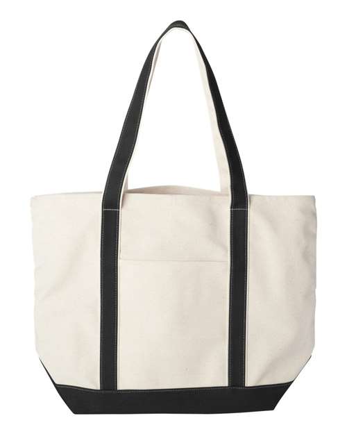 Liberty Bags 8872 Carmel Classic XL Cotton Canvas Resort Tote - Natural/ Black - front