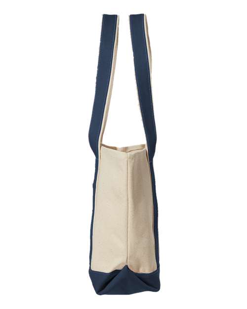 Liberty Bags 8872 Carmel Classic XL Cotton Canvas Resort Tote - Natural/ Navy - side