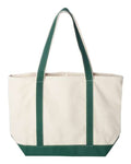 Liberty Bags 8872 Carmel Classic XL Cotton Canvas Resort Tote - Natural/ Forest - back