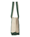 Liberty Bags 8872 Carmel Classic XL Cotton Canvas Resort Tote - Natural/ Forest - side