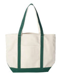 Liberty Bags 8872 Carmel Classic XL Cotton Canvas Resort Tote - Natural/ Forest - front
