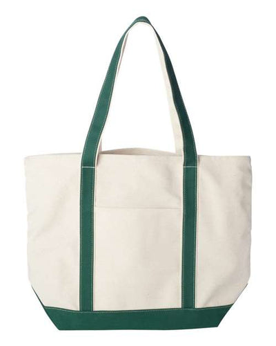 Liberty Bags 8872 Carmel Classic XL Cotton Canvas Resort Tote - Natural/ Forest - front