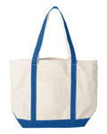 Liberty Bags 8872 Carmel Classic XL Cotton Canvas Resort Tote - Natural/ Royal - front