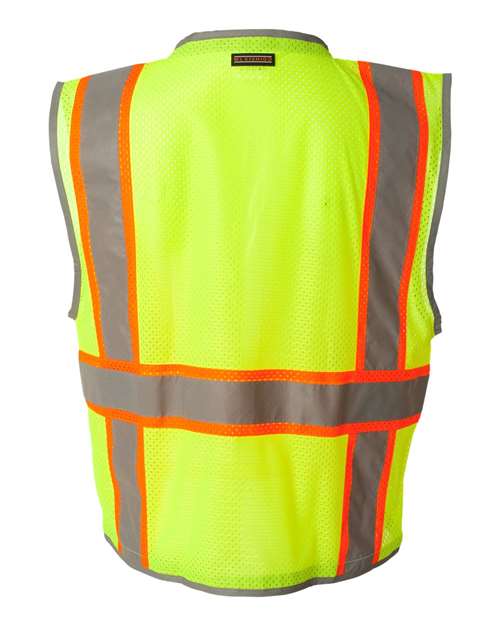 Kishigo 1510-1511 Unisex Premium Brilliant Series Heavy-Duty Class 2 Vest - Lime - back