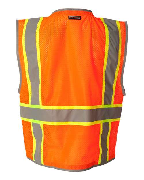 Kishigo 1510-1511 Unisex Premium Brilliant Series Heavy-Duty Class 2 Vest - Orange - back
