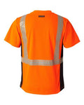 Kishigo 9114-9115 Unisex Premium Black Series Breathable Tape Class 2 T-Shirt - Orange - back