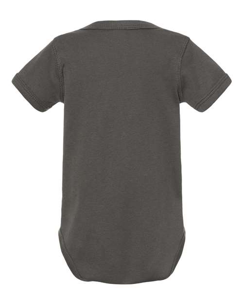 Rabbit Skins 4400 Infant Baby Rib Bodysuit - Charcoal - back