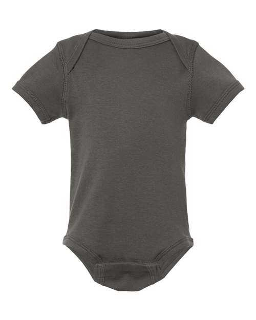 Rabbit Skins 4400 Infant Baby Rib Bodysuit - Charcoal - front