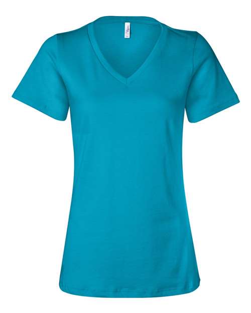 BELLA + CANVAS 6405 Women’s Relaxed Jersey V-Neck Tee - Turquoise - front